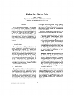 Finding the k shortest paths