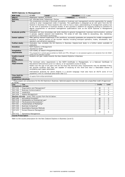 111 NZIM Diploma in Management 20 5 20 5 20 6 20 6