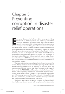 Preventing corruption in disaster relief operations