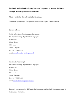 Feedback on feedback: eliciting learners` responses to written