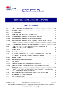 Corrective Services NSW Operations Procedures Manual SECTION