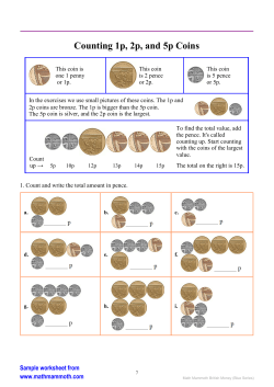 Counting 1p, 2p, and 5p Coins