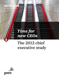 The 2012 chief executive study Time for new CEOs - Strategy
