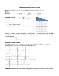 Angles In Standard Position