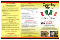 Catering Menu - Luigi O`Grady`s