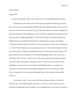 Teaching A Midsummer Night`s Dream