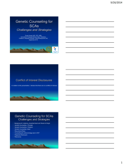 Genetic Counseling for SCAs - National Society of Genetic Counselors