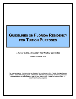 Guidelines on Florida Residency for Tuition Purposes