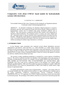 Comparative work about UNIFAC based models for hydroalcoholic