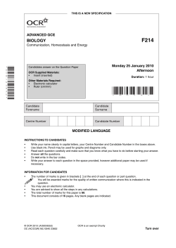 Communication, homeostasis and energy - Modified language