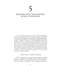 Problems With the Scientific Model of Profiling