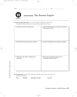 CHAPTER 11 GUIDED READING The Russian Empire