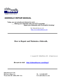 SIDEWALK REPAIR MANUAL