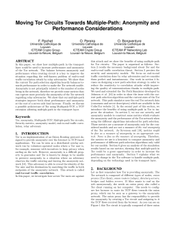 Moving Tor Circuits Towards Multiple-Path: Anonymity and