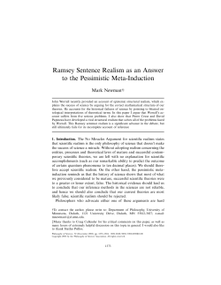 Ramsey Sentence Realism as an Answer to the Pessimistic Meta