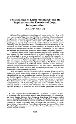 The Meaning of Legal "Meaning" and Its