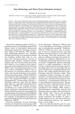 Taxic Homology and Three -Taxon Statement