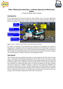 Motorcycle / Rider Interaction &ndash; a human Approach to Motorcycle