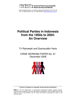 Political Parties in Indonesia from the 1950s to 2004: An Overview