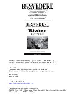 Biz&aacute;nc &eacute;s a Balk&aacute;n - Belvedere Meridionale