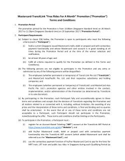 Mastercard-TransitLink “Free Rides For A Month” Promotion