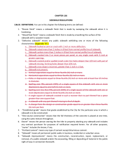 CHAPTER 136 SIDEWALK REGULATIONS 136.01 DEFINITIONS
