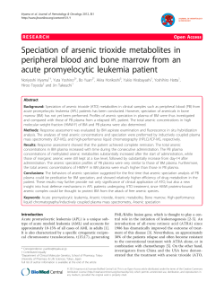 Speciation of arsenic trioxide metabolites in peripheral blood and
