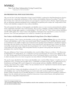 NYSILC 2016 Post-Election Poll Report