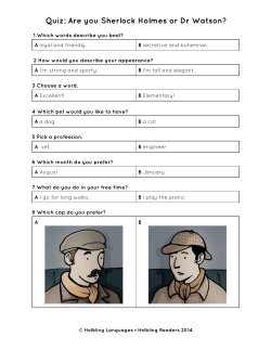 Quiz: Are you Sherlock Holmes or Dr Watson?