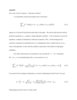 Appendix Derivation of Euler Equation &ndash; Substitution Method A