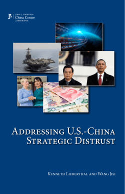 Addressing US-China Strategic Distrust