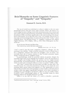 Brief Remarks on Some Linguistic Features of "Empathy" and