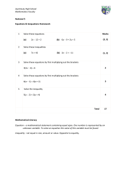 Auchmuty High School Mathematics Faculty National