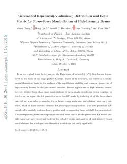 Generalized Kapchinskij-Vladimirskij Distribution and Beam Matrix