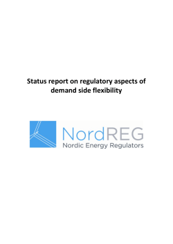 Status report on regulatory aspects of demand side flexibility