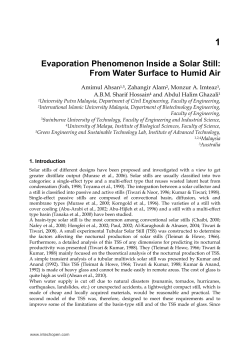 Evaporation Phenomenon Inside a Solar Still: From