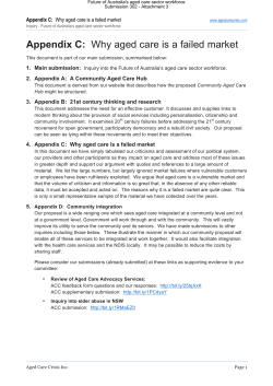 Appendix C: Why aged care is a failed market