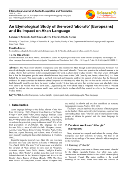 An Etymological Study of the word `aborɔfo` (Europeans) and its