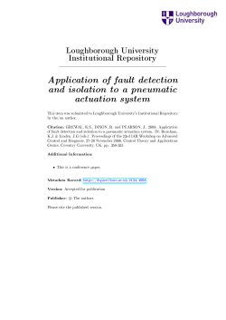 Application of fault detection and isolation to a pneumatic actuation