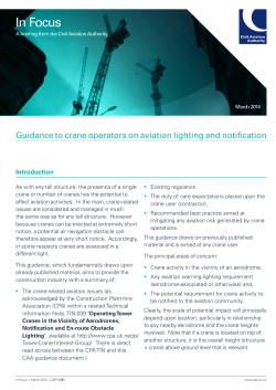 Guidance to crane operators on aviation lighting and notification