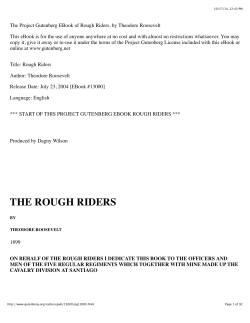 The Rough Riders Theodore Roosevelt