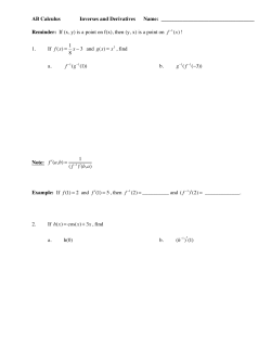 Inverses and their derivatives