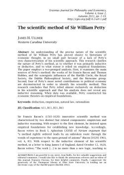 The scientific method of Sir William Petty | Erasmus Journal for