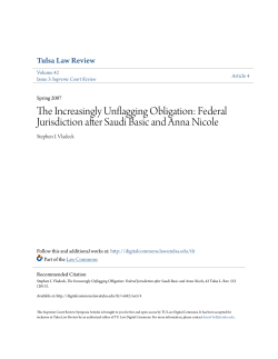 The Increasingly Unflagging Obligation: Federal Jurisdiction after