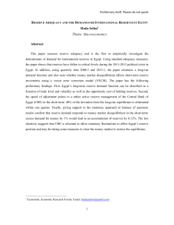 Hoda Selim Theme: Macroeconomics Abstract