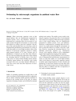 Swimming by microscopic organisms in ambient water flow