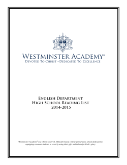 English Department High School Reading List 2014-2015