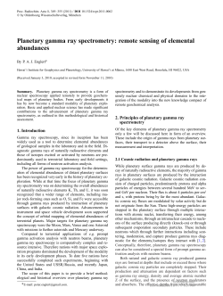 Planetary gamma ray spectrometry: remote sensing of elemental