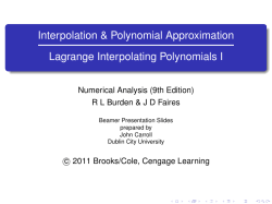 (interpolating) polynomial