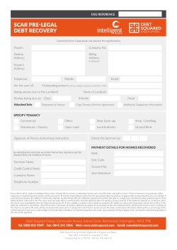SCAR PRE-LEGAL DEBT RECOVERY